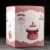 Glass teapot with metal sieve and stand for heating Elegy, 600 ml, red color