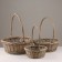 A set of baskets, 40x14/45 cm, 34x14/43 cm, 28x12/28 cm, willow