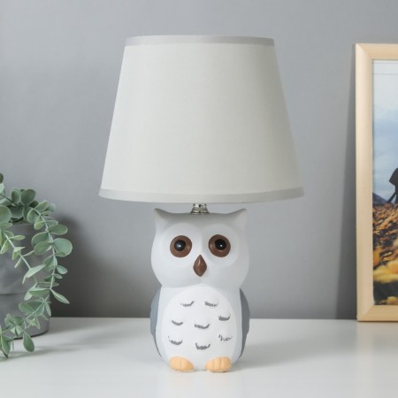 Lamp children's ceramics "Owl" 1x40W E14 gray 20x20x32.5 cm Risalux