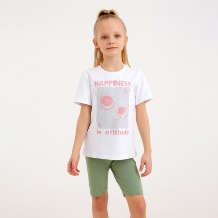 T -shirt Children's Minaku "Happines" Color White, height 116