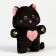 Soft toy "cat", 24 cm, black color
