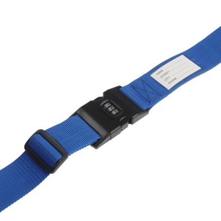 A belt for a suitcase or bags with a tundra code lock, blue color-2