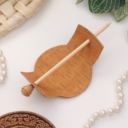 Hairpin "Flower", birch bark-1