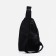 Male sling bag, artificial leather, headphone opening, black color