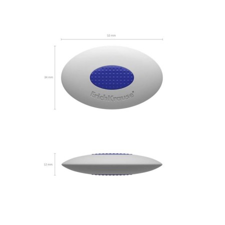 ERICHKRAUSE SMART & Soft Eraser with centering, ellipsoid, medium stiffness, from hypoallergenic material of thermoplastic rubber (TPR) with reduced crumb formation (DUST FREE)-2