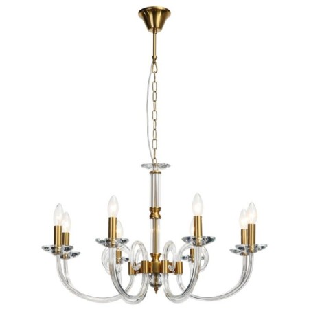 Crystal Crystal Chandelier Glass 8xe14 40W, size 75x75x59-95 cm, bronze color