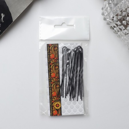 Hair hairpin "Narodnaya" 6.3 cm, black (set 10pcs)-2