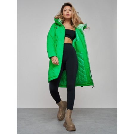 Coat insulated winter female, size 42, green color-16