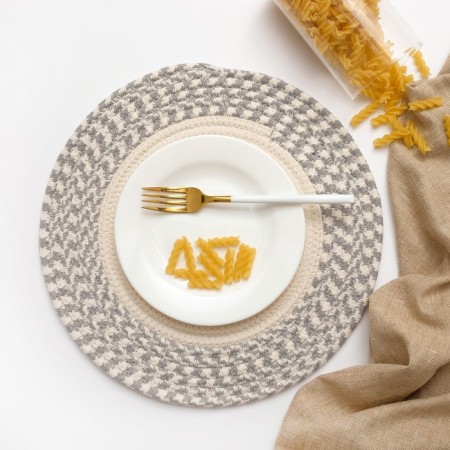 Napkin decorative shade central bun-gray, 35*35 cm, 100% cotton-1