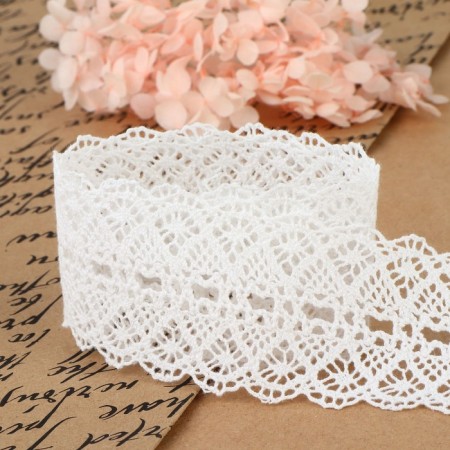 Knitted lace, 45 mm × 10 ± 1 m, white color-2