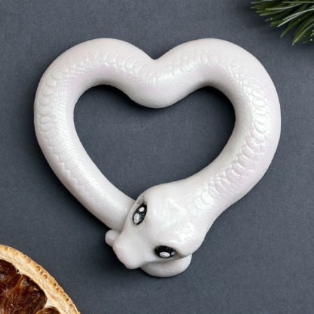 New Year. Symbol 2025. Figure soap "Snake Heart" Pearl-2
