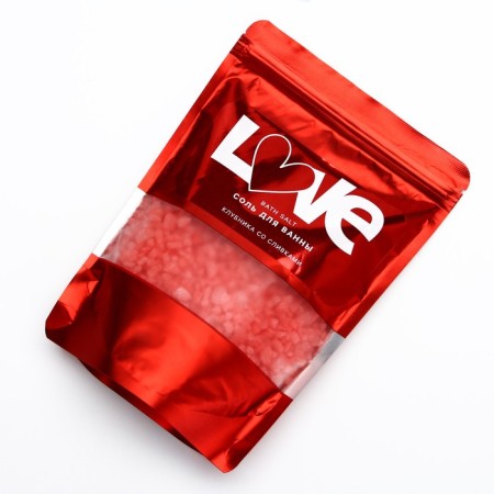 Bath salt, 330 g, aroma of strawberries with cream, pure happiness-2