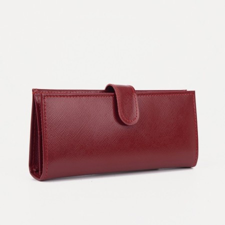Women's wallet on the button, red color
