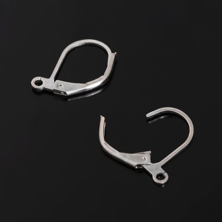 Schwenzes with a French fastener, 16 mm (set of 5 pairs), silver color