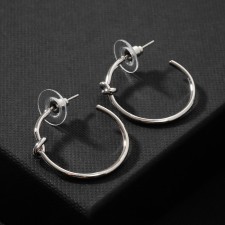 Classic rehearsal earrings, d = 2.5 cm, silver color