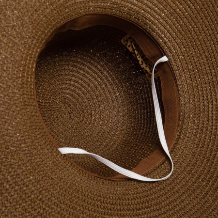 Women's hat Minaku "Leopard" Brown color, rr 56-58-6