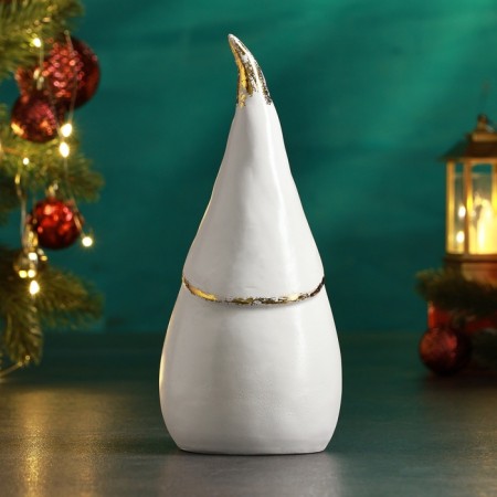 Figure "Round Gnome" 24x10x9cm, white with gilding-2