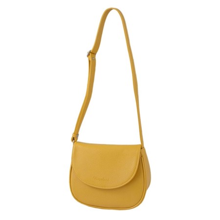 Female bag, artificial leather, yellow 24x10x18 cm
