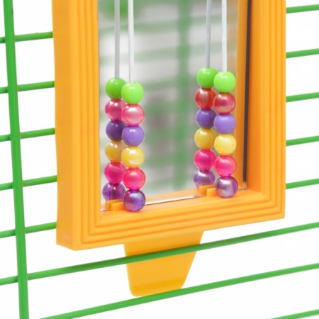 Игрушка для птиц "Зеркало с бусами", 13 х 6,7 см, микс цветов-5