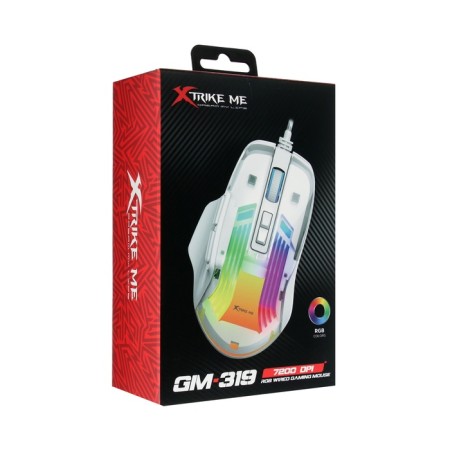 Mouse XTRIKE ME GM-319, game, wired, backlight RGB, 6400 dpi, USB, 1.5 m, white-5