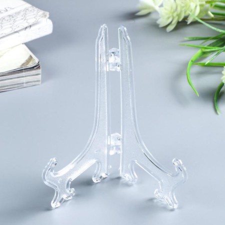Plastic plastic stand 12.5 cm is transparent, for plates 13-16 cm