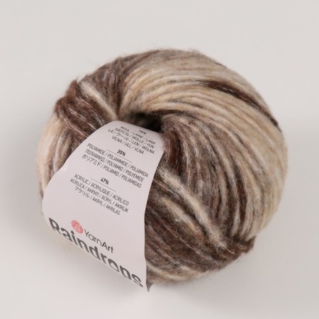 Rindrops yarn 18% wool, 35% polyamide, 47% acrylic 115m/50g (2911 chocolate-suction)-1
