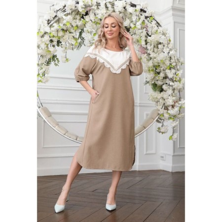 Women's dress, size 46, beige color
