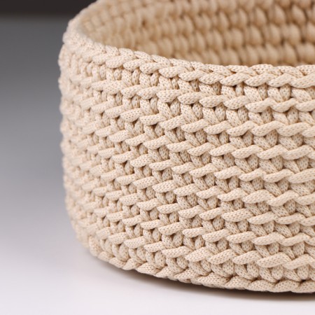 A set of knitted baskets, 3 pcs, polyester fiber, beige-4
