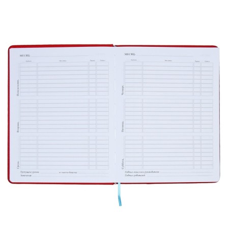 School diary for grades 5-11, PVC cover, Neon, Red-7