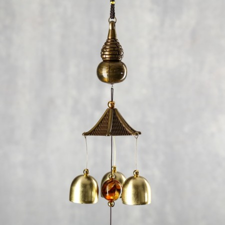 Wind Music Metal "Gorlyanka" 3 bells 1 figure 40 cm mix-1
