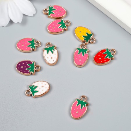 Decor for creativity plastic for metal "Strawberry" mix set 10 pcs 1.1x1.8 cm-1