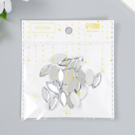 Decor for creativity Plastic "Rhinestial rhinestones. Transparent" (set 25 pcs) 1.8x0.9 cm-8