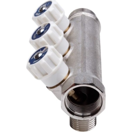 Aqualink threaded manifold, 3/4 "x3/4" x1/2 ", internal/outer, 2 outputs, with valves-3