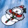 Stick on glass "Snowman in a hat" 12.5x15.5 cm