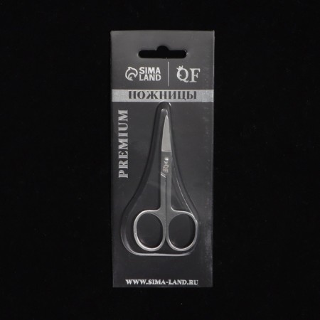 Manicure scissors "Premium", bent, wide, 9 cm, on the blist, silver color-12