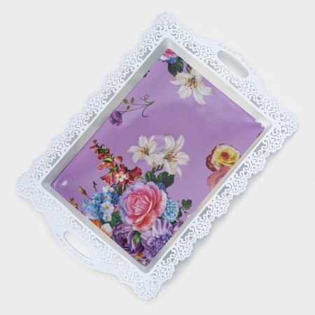 Plastic rectangular tray "openwork border", 35 × 24 × 2 cm, color mix-5