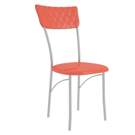 Chair "Visit", 390 × 490 × 880 mm, chromium color / orange
