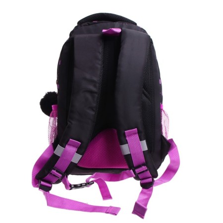 School backpack, 40 x 27 x 20 cm, Grizzly 360, ergonomic back, laptop compartment, black/lilac RG-360-5_3-4