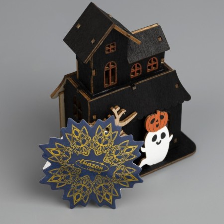 LED toy "Ghost House" 9 × 12 × 6 cm, plastic, batteries LR1130X3, glow warm white-3