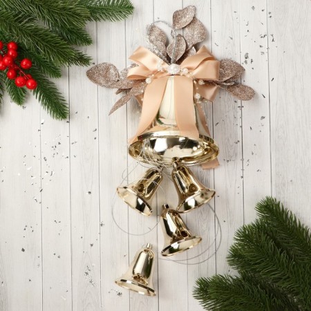 Decoration New Year's "Cozy Fairy Tale" Bells Leaflets, 11x51 cm, gold