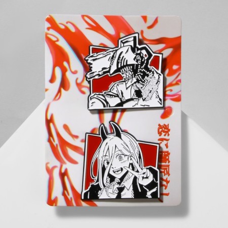 Set of badges (2 pcs.) "Japan" magic guys, colored in ferrous metal-1