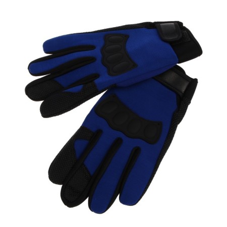 Motorcycle gloves with protective inserts, single -sized, blue-3