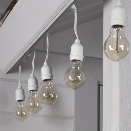 Girlyand "Retro Belt Light" 10 m, IP54, UMS, white thread, step 50 cm, E27 (without lamps), 220 V-1