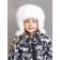 Children's fur cap, size 52, white color