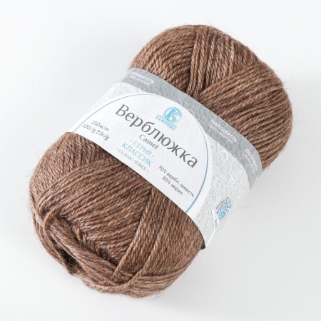 Knitting yarn "camel" Acryl 30%, camel. wool 70% 250m/100g (113 cocoa)-1