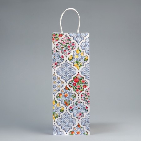 Gift package for a bottle, packaging, "festive", white craft, 13 x 36 x 10 cm-3