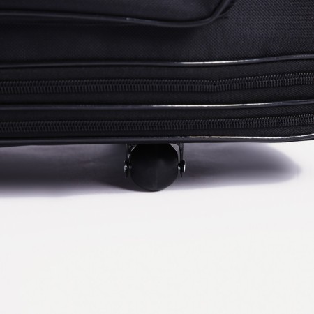 Road bag on wheels, a lightning department, with an increase, an outer pocket, a long belt, black color is black-3