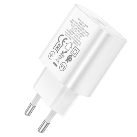 Network charger Hoco N22, 1 Type-C, 25 W, PD + Qc, White-4
