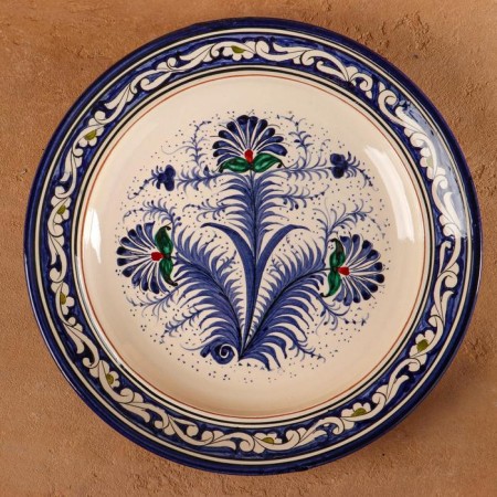 The pancake of Rishtan ceramics "Patterns", 24 cm, Blue Mix-2