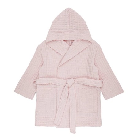 Baby waffle robe, height 86-92 cm, pink color